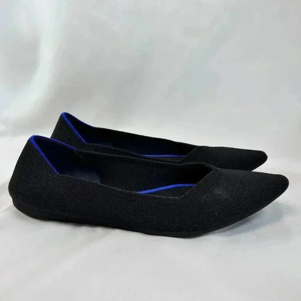Rothy’s The Point Size 10.5 Pointed Toe Flat Black Knit